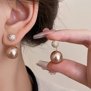 Gold Pearl Drop Earrings